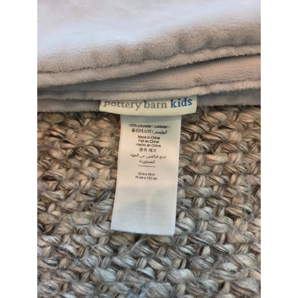 Pottery Barn Kids Purple Gold Chamois Baby Blanket Stroller Plush Velour 30x40 - Picture 2 of 5